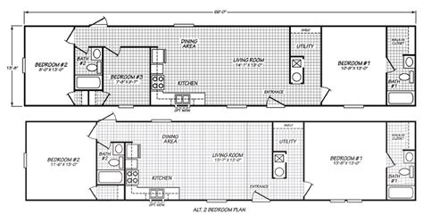 40 Floor Plans For 2 Bedroom Mobile Homes Home