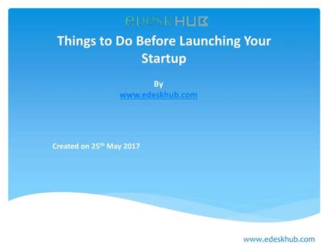 Ppt Things To Do Before Launching Your Startup Powerpoint