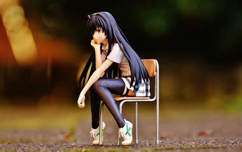 Female Anime Character Pvc Sitting On Chair Hd Wallpaper Wallpaper Flare