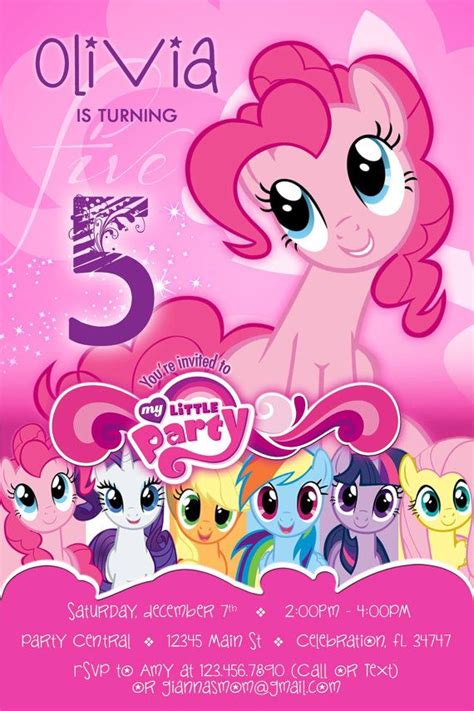 My Little Pony 5 Pinkie Pie Birthday Party By Partyheartyprintable