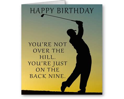 Golf Birthday Card Youre Not Over The Hill Youre