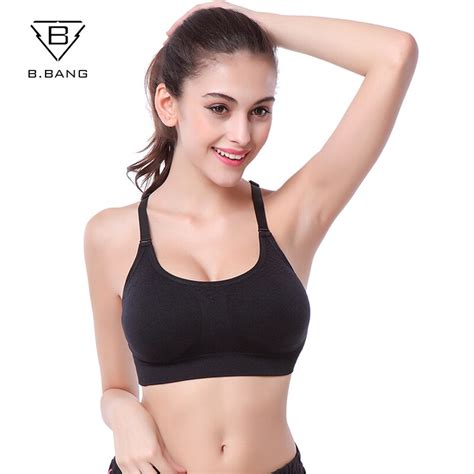 B Bang Women Sports Bra Breathable Yoga Shirt Fitness Stretch Underwear Push Up Yoga Bras With