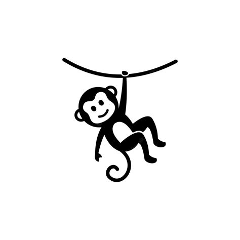 Premium Vector Cute Hanging Monkey Logo Illustration