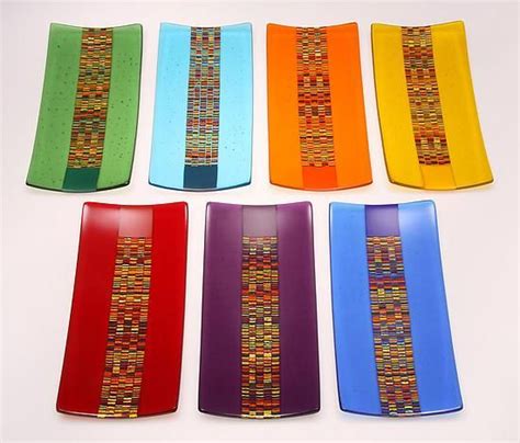 6 X 12 Tapestry Trays Richard Parrish Art Glass Tray Artful Home Slumped Glass Fused Glass
