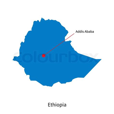 Detailed Vector Map Of Ethiopia And Capital City Addis Ababa Stock