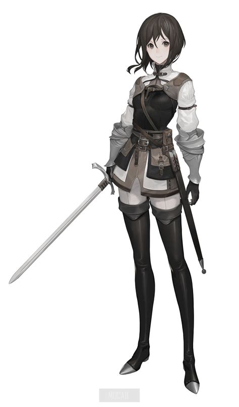 anime girl original character fantasy girl knight anime white background women with swords