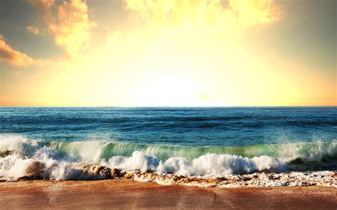 Meer Wellen Küste Himmel Sonne 1920x1200 Hd Hintergrundbilder Hd Bild
