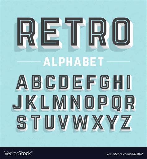 Retro Style Alphabet Royalty Free Vector Image Spon Alphabet