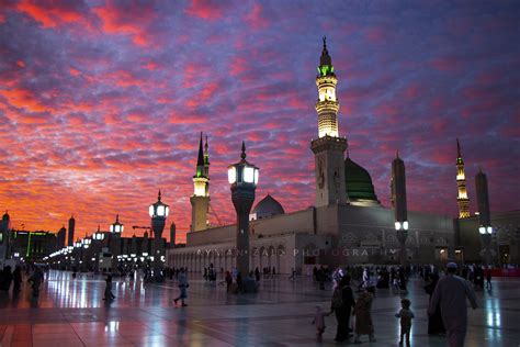 Al Masjid An Nabawi Mosque Beatuful Sunset Cloudy Medina Flickr