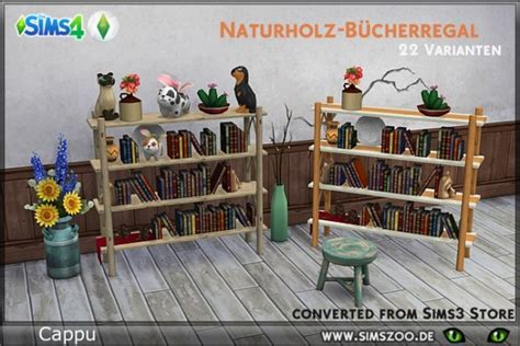 Blackys Sims 4 Zoo Natural Wood Bookshelf By Cappu Sims 4 Downloads