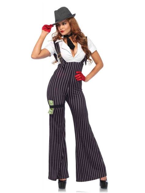 Womens Sexy Mob Boss Costume Sexy 1920s Womens Gangster Costume