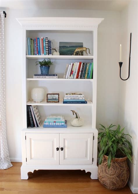 White Painted Wood Bookcase Before And After The Inspired Room