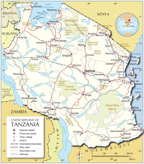 Tanzania Map Travel Map