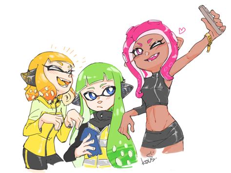 Inkling Player Character Inkling Girl Octoling Player Character Octoling Girl Agent 8 And 2