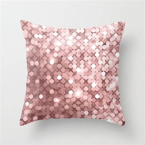 Rose Gold Glitter Throw Pillow 2890 Rsd Liked On Polyvore Featuring