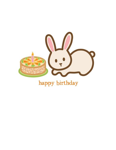 Rabbit Birthday Card Happy Birthday Cards Birthday Blessings Happy