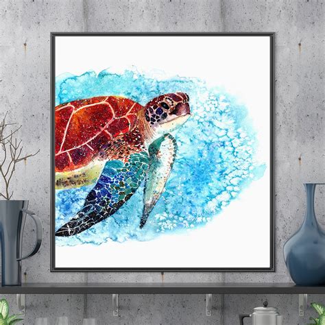 Sea Turtle Print Watercolour Sea Turtle Nursery Art Wall Etsy In