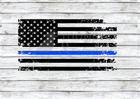 American Flag Thin Blue Line Svg Police Svg Distressed Flag Etsy