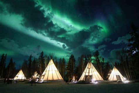 See The Northern Lights In Aurora Village Yellowknife Canada Northern
