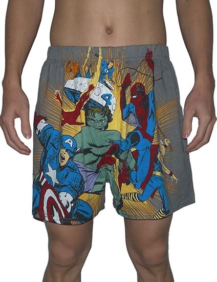Marvel Comics Hulk Spiderman Captain America Mens Boxer Shorts