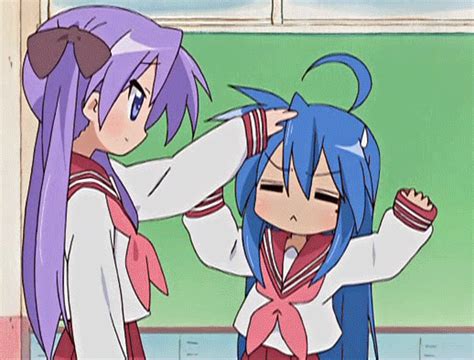 hiiragi kagami izumi konata lucky star animated animated 00s blue hair classroom