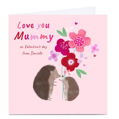 Buy Personalised Kerry Spurling Valentines Day Card Mummy Hedgehog