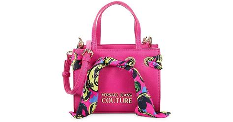 versace jeans couture thelma logo crossbody bag in pink lyst