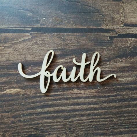 Wood Sign Script Faith Word Laser Cut Wooden Signs Wedding Decor