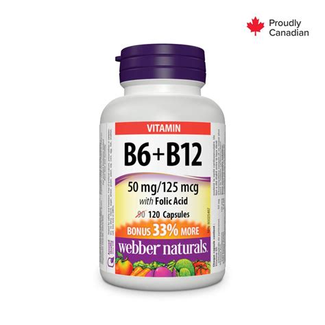 Webber Naturals® Vitamin B6 B12 With Folic Acid 50 Mg125 Mcg