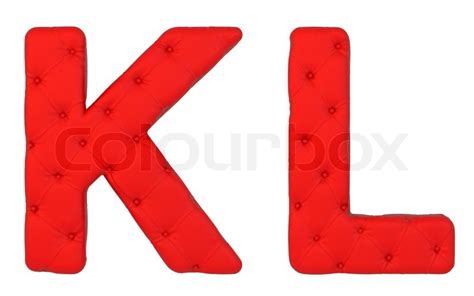 Luxury Red Leather Font K L Letters Stock Image Colourbox