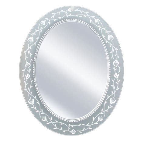 A beautiful mirror completes your bathroom; Bathroom Mirror Fushcia Oval X Frameless 23 29 Decor ...