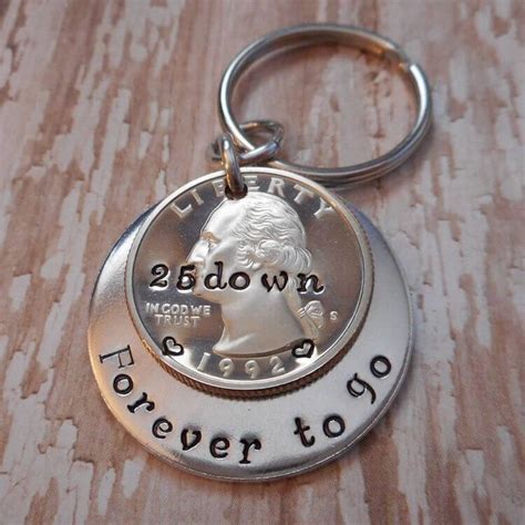 Personalized wooden photo message 2. 25 Years Down Keychain - Creative Gift Ideas and Curious Goods