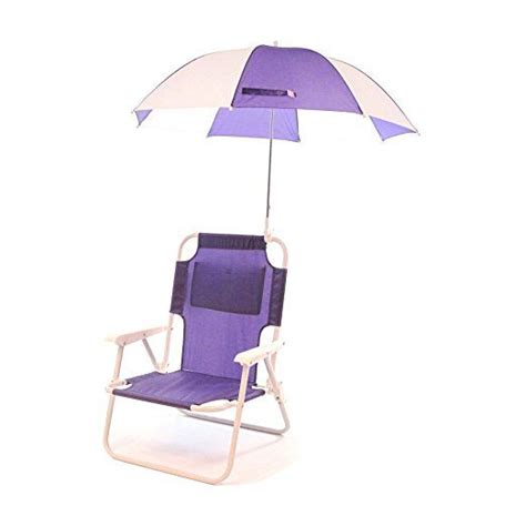 The detachable umbrella can be placed on either side of the chair and swivels at three different points for complete coverage from uv rays no matter where, or at what angle, the sun is shining. Redmon Outdoor Baby Kids Beach Chair with Umbrella | Kids ...