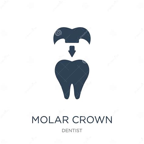 Molar Crown Icon In Trendy Design Style Molar Crown Icon Isolated On