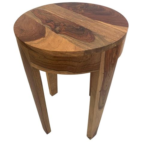 Mid Century Modern Mixed Wood Round End Side Table At 1stdibs Round
