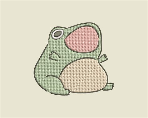 Cute Frog Embroidery Design Etsy
