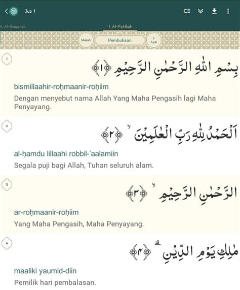 Surah Al Fatihah Dan Terjemahan