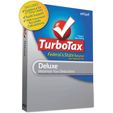 Intuit TurboTax Deluxe Federal E File State 2012 0420488 B H