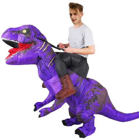 Inflatable Dinosaur Costume Riding T Rex Blow Up Deluxe Halloween