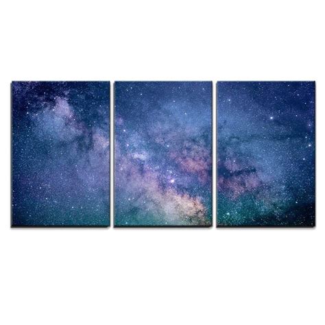 Wall26 3 Piece Canvas Wall Art Starry Night Sky Deep Outer Space