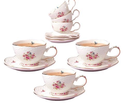 Coffee mugs, tea cups, ceramic tea cup and saucer sets. Jusalpha Porcelain Tea Cup and Saucer Set-Coffee Cup Set ...
