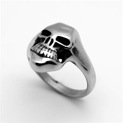 Stainless Steel Joker Biker Skull Ring Sizes 9 15 Biker Jewelry Rings