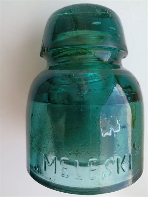 Antique 1920 29 Estonian Green Glass Insulator With Trade Mark Etsy