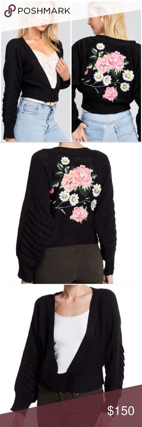 Wildfox Secret Garden Sweater Open Front Black Next Clothes Fashion