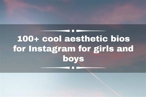 100 Cool Aesthetic Bios For Instagram For Girls And Boys Ke