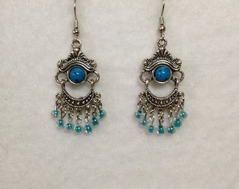 Items Similar To Wire Wrapped TURQUOISE And Silver Earrings On Etsy