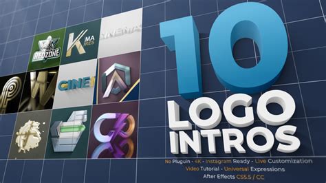 10 Cinematic 3d Logo Intros Pack After Effects Template