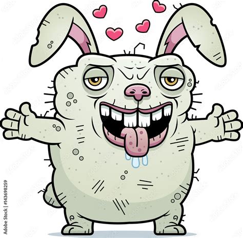 Ugly Bunny Hug Stock Vektorgrafik Adobe Stock