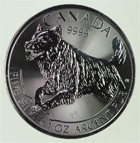 2018 Canadian 5 Dollar 1 Oz Silver Coin Wolf Design One Troy Ounce