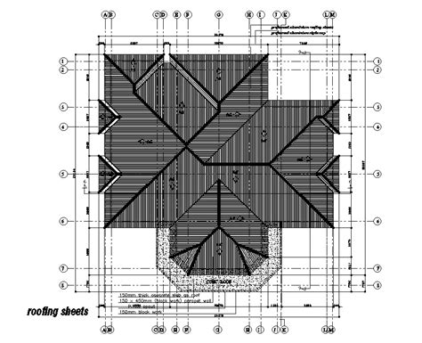 Roof Sheets Details Of 24x25m Office Plan Is Given In This Autocad